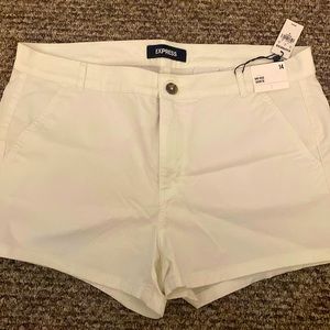 White twill shorts
